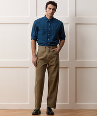 Relaxed Barrel Jean in Brown
