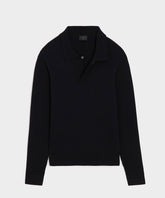 Ribbed Cotton-Cashmere Sweater Polo