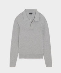 Ribbed Cotton-Cashmere Sweater Polo
