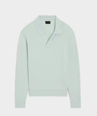 Ribbed Cotton-Cashmere Sweater Polo