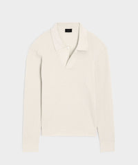 Ribbed Cotton-Cashmere Sweater Polo