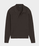 Ribbed Cotton-Cashmere Sweater Polo