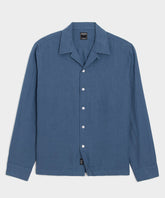 Cropped Sea Soft Irish Linen Camp Collar Shirt