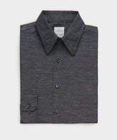 Italian Cotton-Linen Long Point Collar Dress Shirt