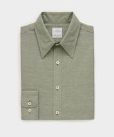 Italian Cotton-Linen Long Point Collar Dress Shirt