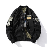 Mens Vintage Jackets Flight Suit Jacket Vintage Embroidered Baseball Suit Hooded