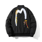 Mens Vintage Jackets Autumn/Winter Embroidered Jacket Padded Flight Suit Baseball Suit