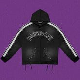 Roughplay Arch Logo Track Zip-Up Hoodie - Black