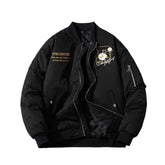 Mens Vintage Jackets Floral Embroidered Jacket Loose Casual Baseball Uniform