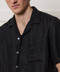 Textured Linen Capri Shirt