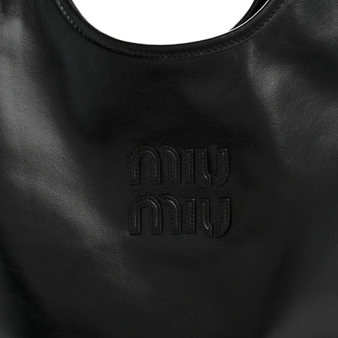 Shiny Softy Calfskin Ivy Bag Black