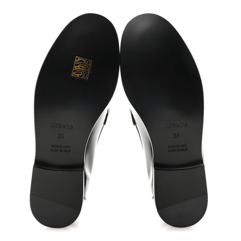 Glazed Calfskin Medor Studded Fringe Womens Destin Loafer 35 Black