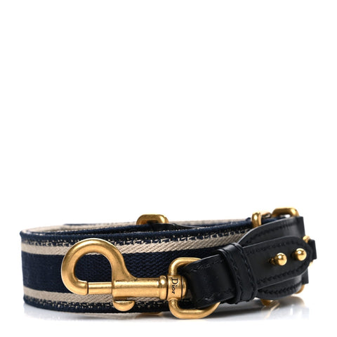 Canvas Embroidered Adjustable Shoulder Strap Blue