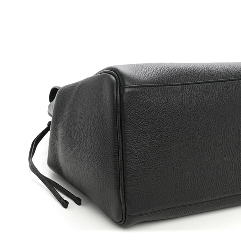 Grained Calfskin Large Urban Essentials Shopping Bag Black