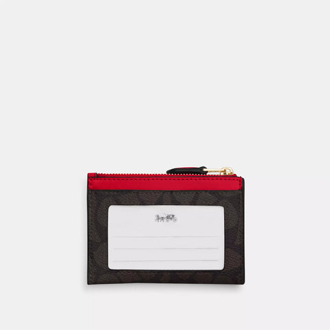 Coach Outlet Mini Skinny Id Case In Signature Canvas