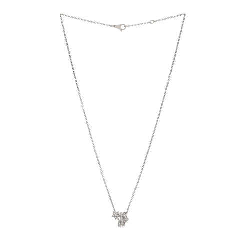 18K White Gold Diamond Comete Geode Pendant Necklace