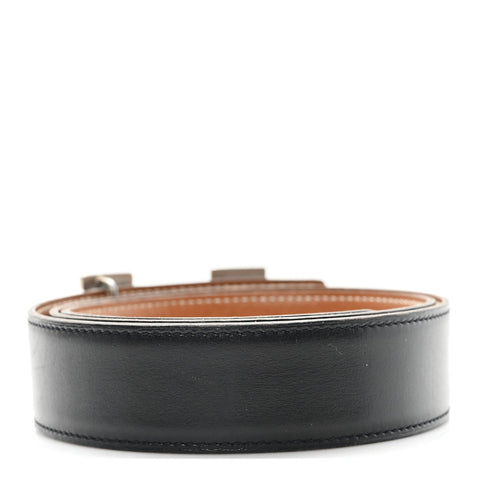 Box Courchevel 32mm H Belt 80 32 Black Gold