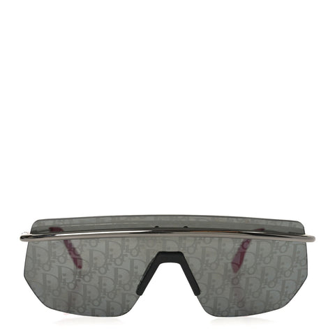 Metal Oblique DiorMotion M1I Mask Sunglasses Grey Pink