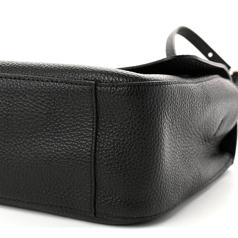 Grained Calfskin Small Souplissimo Maxi Flap Black