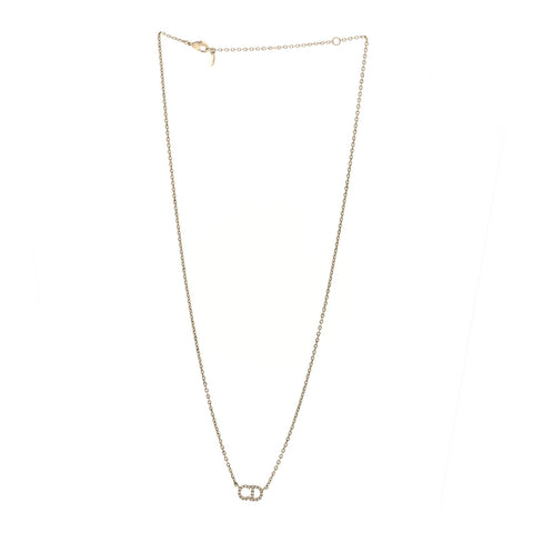 Metal Crystal CD Necklace Gold