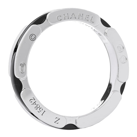 18K White Gold Black Ceramic Small Ultra Ring 59 8.75