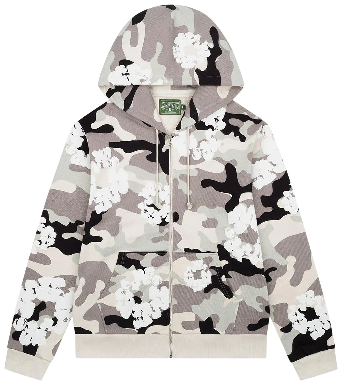 Denim Tears "Camo" Grey Zip-Up Hoodie