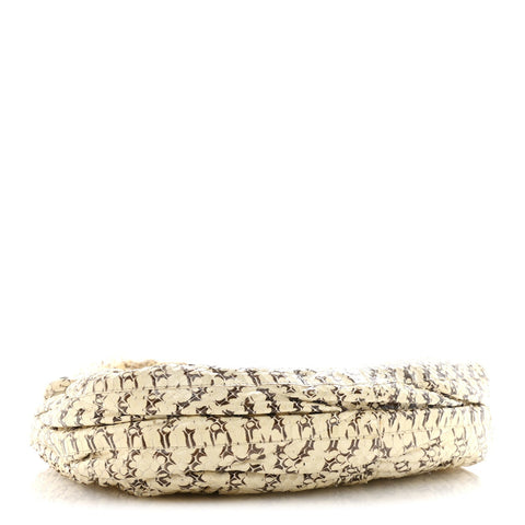 Snakeskin Small Matelasse Coffer Hobo Beige