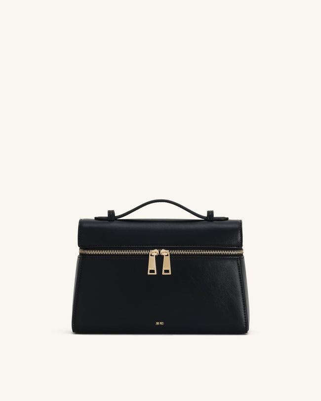 Thea Large Top Handle Bag - Black Hover Image