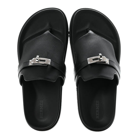 Calfskin Womens Empire Sandals 38 Black