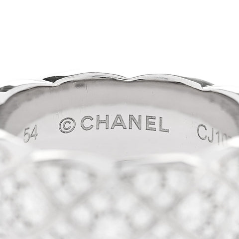 18K White Gold Diamond Small Coco Crush Full Paved Ring 54 7