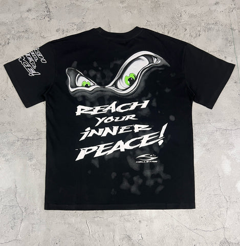 Hellstar Om Symbol Green Graffiti Black Tee