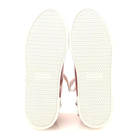Crackled Goatskin Crystal Sneakers 39 Rosso