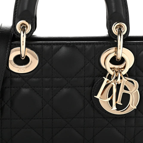Lambskin Cannage Small Lady D-Joy Black