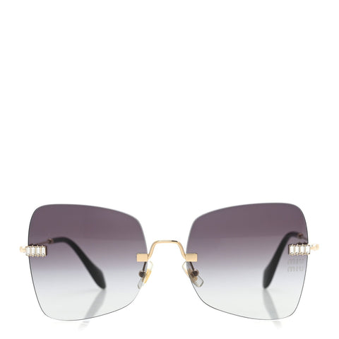 Metal Crystal Sunglasses SMU50W Black Gold