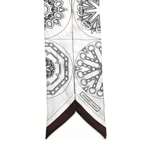 Silk Effet Kaleidoscope Twilly White Anthracite Marron