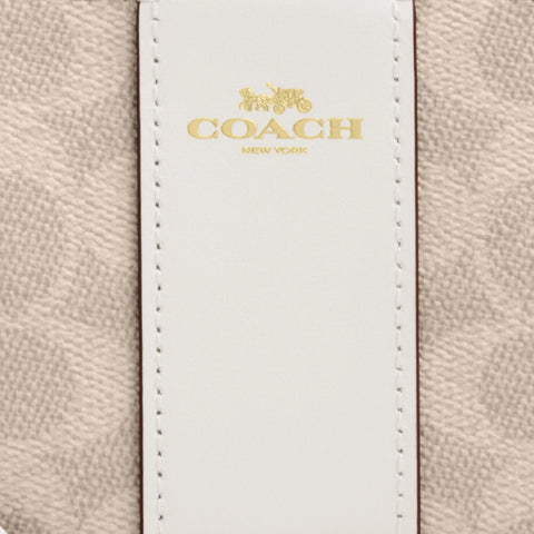 Coach Outlet Corner Zip Wristlet In Signature Canvas With Stripe