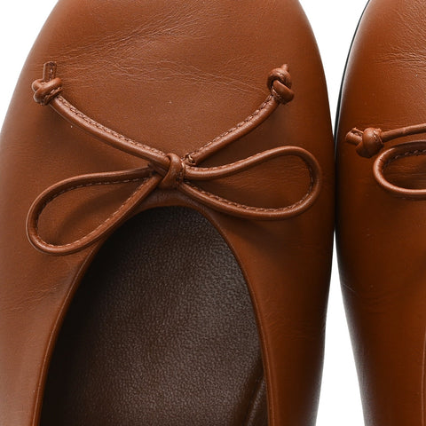 Calfskin Mary Jane Ballerina Flats 36 Cognac