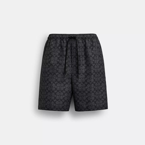 Coach Outlet Signature Swim Trunks In Recycled Polyester
