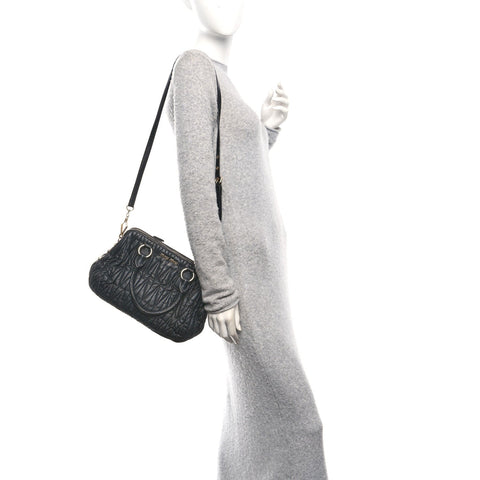 Nappa Matelasse Top Handle Black
