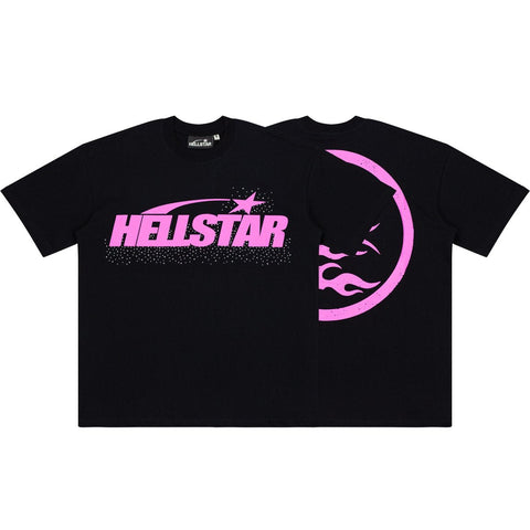 Hellstar Pink Shooting Star Logo Black Tee