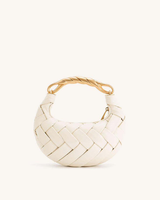 Orla Weave Handbag - White Hover Image