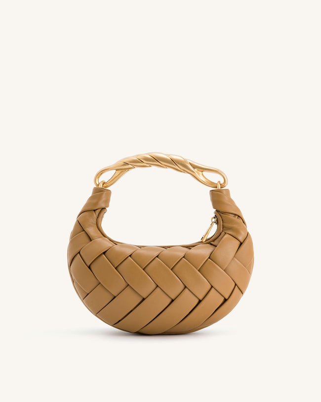 Orla Weave Handbag - Brown Hover Image