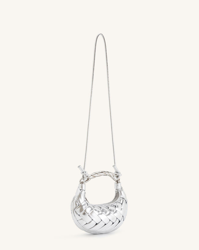 Orla Weave Handbag - Silver Main Image