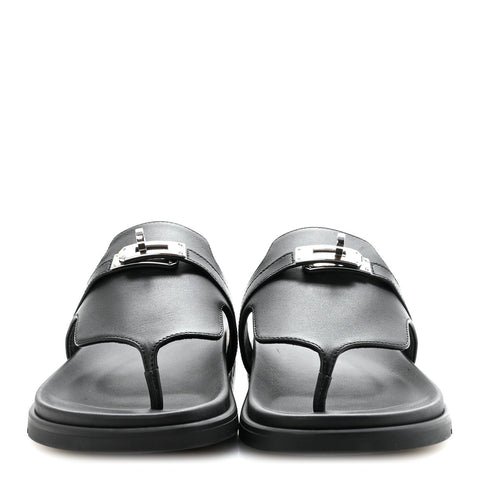 Calfskin Womens Empire Sandals 38 Black