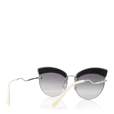 Acetate Glitter Cat Eye Sunglasses SMU58T Black