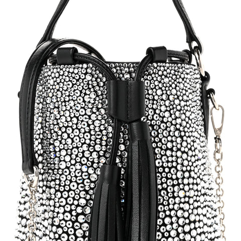 Raso Crystal Starlight Bucket Bag Black