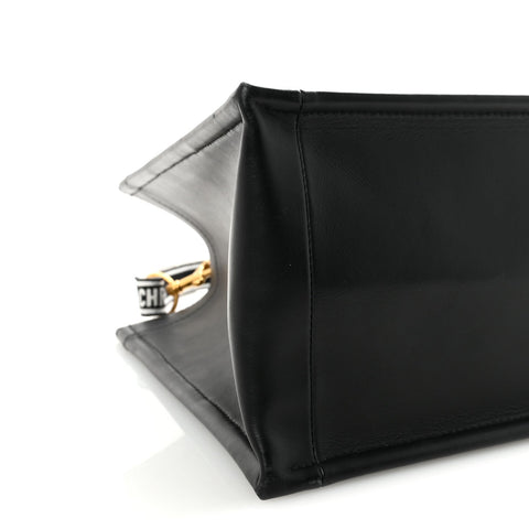 Calfskin Canvas Medium Plan De Paris Book Tote With Strap Black White