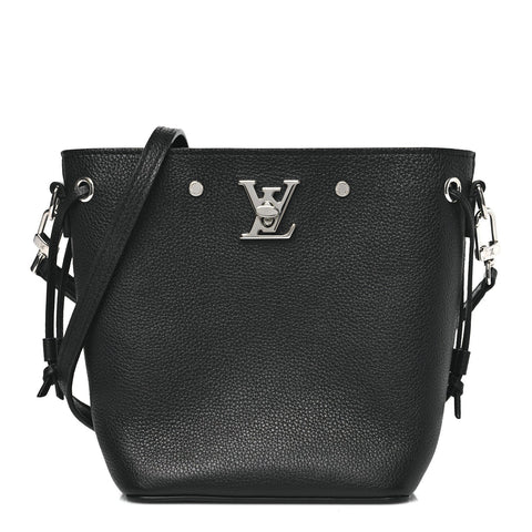 Calfskin Nano Lockme Bucket Black