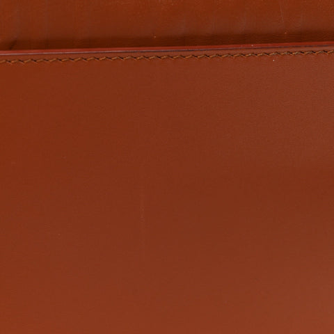 Box Calfskin Medium Bobby Flap Dark Tan
