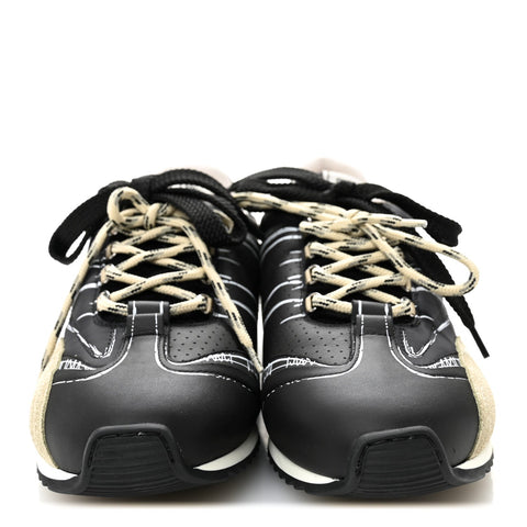 Calfskin Nylon Womens D-Sketch Sneakers 39 Black